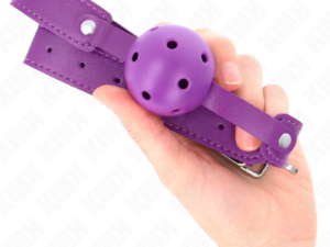 KINK - MORDAZA DE BOLA 4.5 CM TRANSPIRABLE MORADO 65 x 2.5 CM - Imagen 4