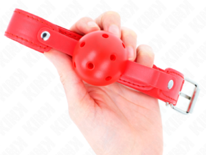 KINK - MORDAZA DE BOLA 4.5 CM TRANSPIRABLE ROJO 65 x 2.5 CM - Imagen 3