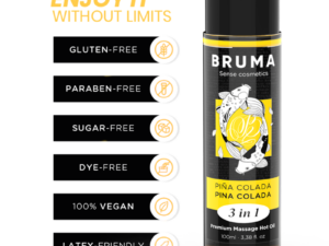 BRUMA - ACEITE DE MASAJE PREMIUM EFECTO CALOR SABOR PIÑA COLADA 3 EN 1 - 100 ML - Imagen 3