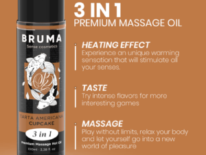 BRUMA - ACEITE DE MASAJE PREMIUM EFECTO CALOR SABOR TARTA AMERICANA 3 EN 1 - 100 ML - Imagen 4