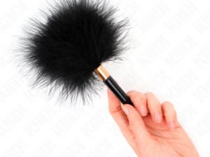 KINK - PLUMAS PARA COSQUILLAS METAL DORADO NEGRA 18 CM - Imagen 4