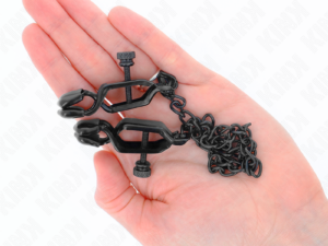 KINK - PINZAS PARA PEZONES PLANAS NEGRO CON CADENA NEGRO 30 CM - Imagen 4