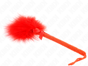 KINK - MASAJEADOR DE CUERDA DE NAILON CON PLUMAS PARA COSQUILLAS Y LAZO ROJO 25 CM - Imagen 3