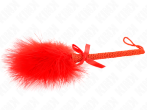 KINK - MASAJEADOR DE CUERDA DE NAILON CON PLUMAS PARA COSQUILLAS Y LAZO ROJO 25 CM - Imagen 4