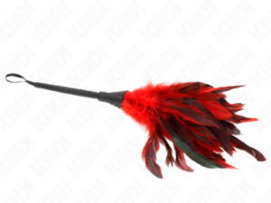 KINK - PLUMAS DE POLLO PARA COSQUILLAS CON FORMA CUERNO DE CRIADA ROJO 36 CM - Imagen 4