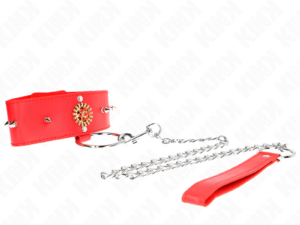 KINK - COLLAR CON CORREA 65 CM CUELLO DE DIAMANTES ROJO AJUSTABLE 35-51 CM X 7 CM - Imagen 1