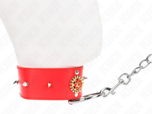 KINK - COLLAR CON CORREA 65 CM CUELLO DE DIAMANTES ROJO AJUSTABLE 35-51 CM X 7 CM - Imagen 3