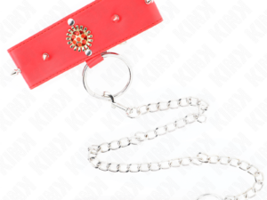 KINK - COLLAR CON CORREA 65 CM CUELLO DE DIAMANTES ROJO AJUSTABLE 35-51 CM X 7 CM - Imagen 4