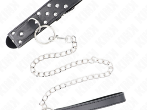 KINK - COLLAR CON CORREA 65 CM REMACHE ANILLA NEGRO AJUSTABLE 36-50 CM X 3.8 CM - Imagen 4