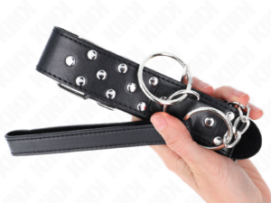 KINK - COLLAR CON CORREA 65 CM REMACHE ANILLA NEGRO AJUSTABLE 36-50 CM X 3.8 CM - Imagen 5