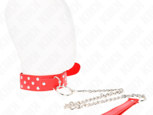 KINK - COLLAR CON CORREA 65 CM REMACHE ANILLA ROJO AJUSTABLE 36-50 CM X 3.8 CM - Imagen 2