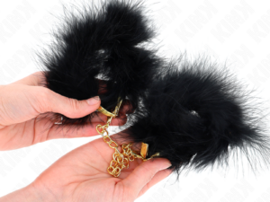 KINK - ESPOSAS DE PLUMAS NEGRO CON CADENA DORADA MODELO 2 - Imagen 3