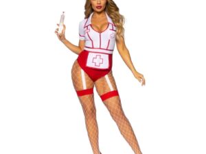 LEG AVENUE - DISFRAZ ENFERMERA SEXY ROJO/BLANCO M - Imagen 5