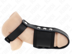 KINK - ANILLO JAULA PENE CUERO CON CORREA DIVISORIA DE BOLAS RECUBIERTO AJUSTABLE