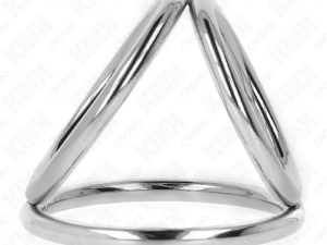 KINK - ANILLO PENE TRIPLE METAL CROMADO 3.2 CM A 4.5 CM - Imagen 4