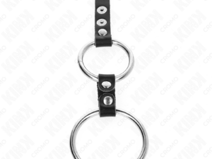 KINK - ANILLO PENE DOBLE 3.8 CM A 5 CM CONECTADOS POR CUERO - Imagen 4