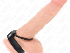 KINK - ANILLO PENE SILICONA 3.8 CM CON DIVISOR DE BOLAS Y CORREA DE CUERO 22 X 1.5 CM - Imagen 2