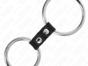 KINK - ANILLO PENE DOBLE METAL 3.7 CM A 5 CM CONECTADOS POR CORREA POLIPIEL MODELO 2 - Imagen 4