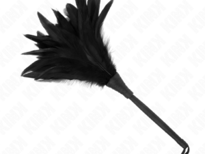 KINK - PLUMAS DE POLLO PARA COSQUILLAS CON FORMA CUERNO DE CRIADA NEGRO 36 CM - Imagen 1