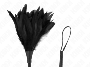 KINK - PLUMAS DE POLLO PARA COSQUILLAS CON FORMA CUERNO DE CRIADA NEGRO 36 CM - Imagen 4