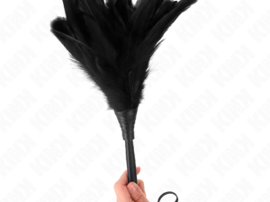 KINK - PLUMAS DE POLLO PARA COSQUILLAS CON FORMA CUERNO DE CRIADA NEGRO 36 CM - Imagen 3