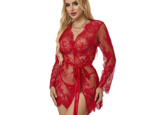 SUBBLIME - 953782 CAMISÓN DE ENCAJE + TANGA ROJO L/XL