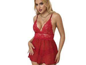 SUBBLIME - 953843 BABYDOLL APERTURA TRASERA + PANTIE ROJO L/XL - Imagen 5