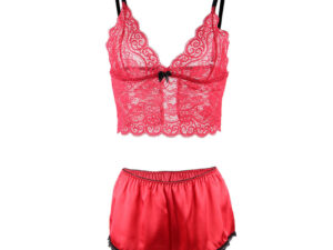 SUBBLIME - 953898 SET 3 PIEZAS ENCAJE Y SATEN ROJO S/M - Imagen 5