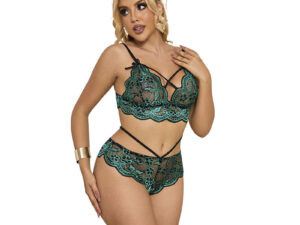 SUBBLIME - 954093 SUJETADOR + PANTIES ENCAJE VERDE L/XL - Imagen 5