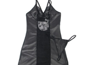 SUBBLIME - 954178 VESTIDO + TANGA CUERO NEGRO L/XL - Imagen 5