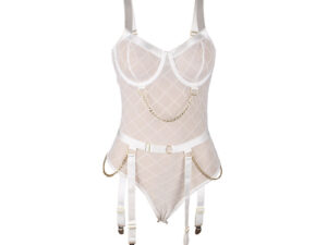 SUBBLIME - 954284 BODY CON CADENAS + LIGUEROS BLANCO S/M - Imagen 5