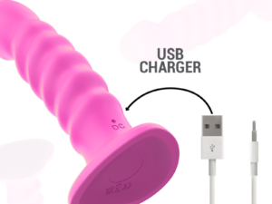 INTENSE - CINDY VIBRADOR TALLA L DISEÑO EN ESPIRAL 10 VIBRACIONES ROSA CONTROL REMOTO - Imagen 5