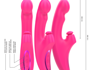 INTENSE - EMI VIBRADOR 13,5 CM MULTIFUNCIÓN 3 EN 1 10 VIBRACIONES ROSA - Imagen 3