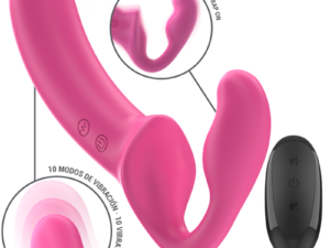 INTENSE - AMY VIBRADOR DOBLE 20 CM ROSA CONTROL REMOTO - Imagen 2