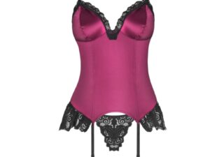 LIVCO CORSETTI FASHION - AGRAFENA CF 90436 CORSET + TANGA BURDEOS S/M - Imagen 4