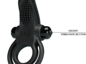 PRETTY LOVE - DOBLE ANILLO VIBRADOR + ESTIMULADOR CLÍTORIS 10 VIBRACIONES NEGRO - Imagen 4