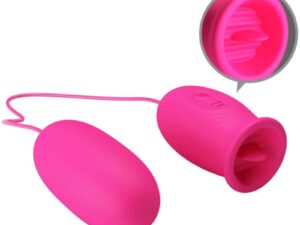 PRETTY LOVE - DAISY HUEVO VIBRADOR + LENGUA ESTIMULADORA DE CLÍTORIS ROSA - Imagen 3