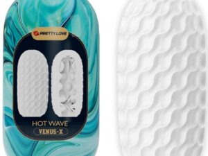 PRETTY LOVE - HOT WAVE MASTURBADOR MASCULINO SILICONA BLANCO - Imagen 1