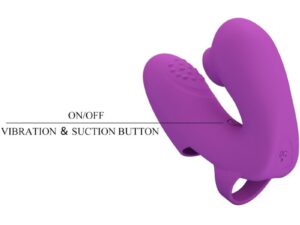 PRETTY LOVE - ATHENA VIBRADOR DE DEDO CON ESTIMULADOR CLÍTORIS MORADO - Imagen 5