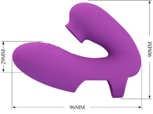 PRETTY LOVE - ATHENA VIBRADOR DE DEDO CON ESTIMULADOR CLÍTORIS MORADO - Imagen 4