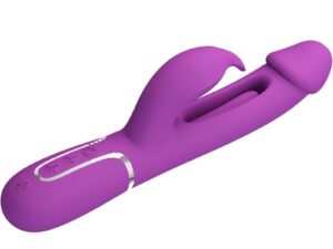 PRETTY LOVE - KAMPAS VIBRADOR RABBIT MULTIFUNCIÓN 3 EN 1 MORADO - Imagen 3