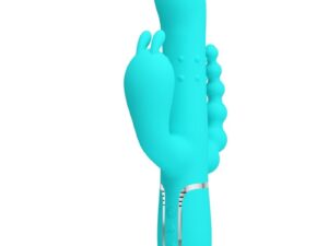 PRETTY LOVE - CAMMY TRIPLE VIBRADOR RABBIT MULTIFUNCIÓN 4 EN 1 AZUL - Imagen 1