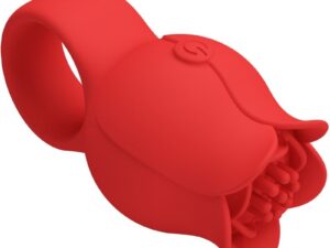 PRETTY LOVE - JAE VIBRADOR DE DEDO FORMA DE ROSA 10 VIBRACIONES ROJO - Imagen 4