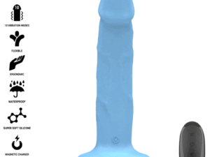 INTENSE - PHOEBE VIBRADOR REALÍSTICO 10 VIBRACIONES AZUL CONTROL REMOTO - Imagen 1