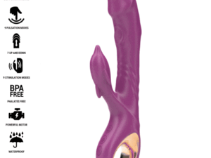 INTENSE - HALLE VIBRADOR MULTIFUNCIÓN CON LENGUA ESTIMULADORA EN FORMA DE DELFÍN MORADO - Imagen 1