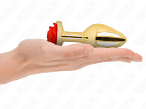 KINK - PLUG ANAL DORADO ROSA ROJA TALLA L - Imagen 3