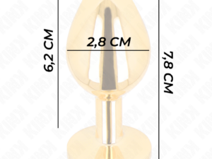 KINK - PLUG ANAL DORADO ROSA ROJA TALLA S - Imagen 4