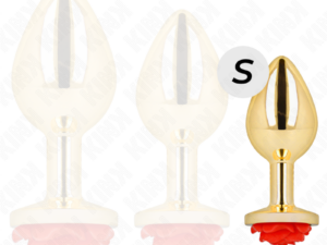 KINK - PLUG ANAL DORADO ROSA ROJA TALLA S - Imagen 3