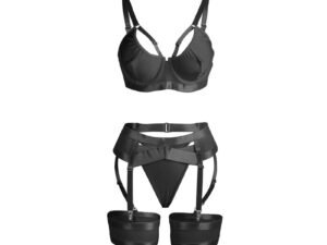 SUBBLIME - 955236 SET SUJETADOR CON LIGUERO BONDAGE NEGRO S/M - Imagen 4