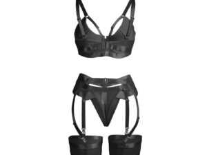 SUBBLIME - 955236 SET SUJETADOR CON LIGUERO BONDAGE NEGRO S/M - Imagen 5